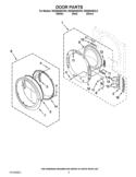DOOR PARTS Diagram and Parts List for WGD94HEXL2  Whirlpool Dryer