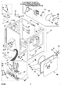 CABINET Diagram and Parts List for LGR4634DQ0  Whirlpool Dryer