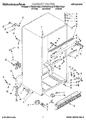 CABINET Diagram and Parts List for KTRS25KAWH00  KitchenAid Refrigerator