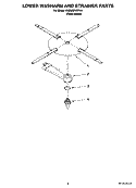LOWER WASHARM AND STRAINER PARTS Diagram and Parts List for KUDU02VSPA4  KitchenAid Dishwasher
