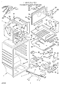 LINER Diagram and Parts List for GT19DKXGN00  Whirlpool Refrigerator