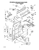 CONTROLS AND REAR PANEL Diagram and Parts List for 3XLA87W72BW0  Whirlpool Washer