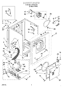 CABINET Diagram and Parts List for LGR3624JQ0  Whirlpool Dryer