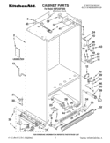 CABINET PARTS Diagram and Parts List for KBFC42FTS06  KitchenAid Refrigerator
