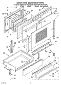 DOOR AND DRAWER PARTS Diagram and Parts List for GR450LXLS0  Whirlpool Range