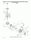 BRAKE, CLUTCH, GEARCASE, MOTOR AND PUMP PARTS Diagram and Parts List for 7MWTW9215YW0  Whirlpool Washer