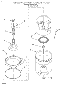 AGITATOR, BASKET & TUB Diagram and Parts List for 7MAX4222EZ0  Whirlpool Washer