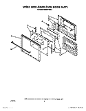UPPER AND LOWER OVEN DOOR Diagram and Parts List for KEBS277WAL1  KitchenAid Wall Oven