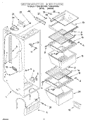 REFRIGERATOR LINER Diagram and Parts List for RS20AWXEW00  Roper Refrigerator