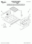 COOKTOP PARTS Diagram and Parts List for GW399LXUB05  Whirlpool Range