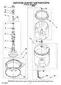 AGITATOR, BASKET AND TUB PARTS Diagram and Parts List for MGT3800TW0  Maytag Washer Dryer Combo