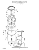 BASKET AND TUB PARTS Diagram and Parts List for 6AWTW5550XW1  Whirlpool Washer