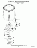 GEARCASE, MOTOR AND PUMP PARTS Diagram and Parts List for WTW5500XL2  Whirlpool Washer