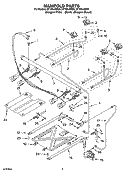 MANIFOLD PARTS Diagram and Parts List for SF196LEMB0  Whirlpool Range