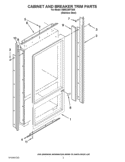 CABINET AND BREAKER TRIM PARTS Diagram and Parts List for KBRC36FTS05  KitchenAid Refrigerator