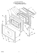 DOOR Diagram and Parts List for RF196LXJT0  Whirlpool Range