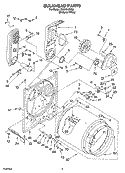 BULKHEAD PARTS Diagram and Parts List for RGS7646KQ3  Roper Dryer