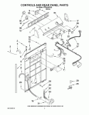 CONTROLS AND REAR PANEL PARTS Diagram and Parts List for RTW4440VQ2  Roper Washer