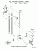 FILL, DRAIN AND OVERFILL PARTS Diagram and Parts List for KUDS35FXSS3  KitchenAid Dishwasher