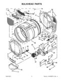 BULKHEAD PARTS Diagram and Parts List for WGD9151YW1  Whirlpool Dryer