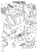BULKHEAD PARTS Diagram and Parts List for YGEW9200LQ0  Whirlpool Dryer