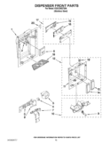 DISPENSER FRONT PARTS Diagram and Parts List for KSSC36QTS06  KitchenAid Refrigerator