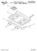 COOKTOP Diagram and Parts List for SF306PEGQ0  Whirlpool Range