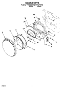 DOOR PARTS, OPTIONAL PARTS (NOT INCLUDED) Diagram and Parts List for YWED8300SW0  Whirlpool Dryer