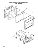 OVEN DOOR AND DRAWER Diagram and Parts List for SF365BEYQ0  Whirlpool Range