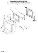 LOWER OVEN DOOR PARTS Diagram and Parts List for RBD305PRQ00  Whirlpool Wall Oven