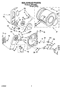BULKHEAD PARTS, OPTIONAL PARTS (NOT INCLUDED) Diagram and Parts List for LER4600PQ1  Whirlpool Dryer