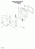 OVEN DOOR PARTS Diagram and Parts List for IBS224PSM1  Whirlpool Wall Oven