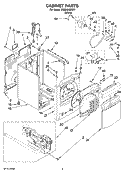 CABINET PARTS Diagram and Parts List for WGD6200SW1  Whirlpool Dryer
