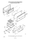 OVEN DOOR AND BROILER Diagram and Parts List for SF301BSRW1  Whirlpool Range