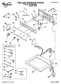 TOP AND CONSOLE PARTS Diagram and Parts List for 3RLGR5437KQ2  Whirlpool Dryer