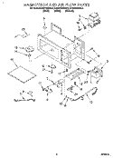 MAGNETRON AND AIR FLOW Diagram and Parts List for KHMS105BBL4  KitchenAid Microwave