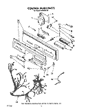 CONTROL PANEL, LIT/OPTIONAL Diagram and Parts List for KUDA220T0  KitchenAid Dishwasher