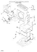 AIR FLOW AND CONTROL, LITERATURE Diagram and Parts List for DH500J0  Whirlpool Dehumidifier