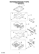 REFRIGERATOR SHELF PARTS Diagram and Parts List for KSSO36FTX02  KitchenAid Refrigerator