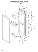 REFRIGERATOR DOOR PARTS Diagram and Parts List for 7ED5GHGXMQ00  Whirlpool Refrigerator