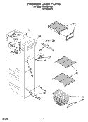 FREEZER LINER PARTS Diagram and Parts List for 7ED5FHEXRS00  Whirlpool Refrigerator