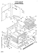 OVEN Diagram and Parts List for RS600BXYH3  Whirlpool Range