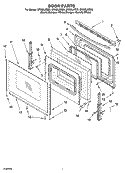 DOOR PARTS Diagram and Parts List for SF262LXSQ0  Whirlpool Range