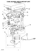 CASE, GEARING, PLANETARY UNIT AND ACCESSORY PARTS Diagram and Parts List for KV25H0X-3  KitchenAid Mixer