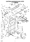 CONTROLS AND REAR PANEL PARTS Diagram and Parts List for 3XLBR5432JQ4  Whirlpool Washer