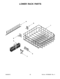 LOWER RACK PARTS Diagram and Parts List for KUDS30FXPA9  KitchenAid Dishwasher