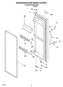 REFRIGERATOR DOOR Diagram and Parts List for ED0GTKXKQ00  Whirlpool Refrigerator
