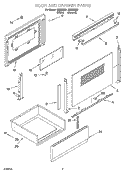 DOOR AND DRAWER PARTS Diagram and Parts List for RGE33081  Roper Range