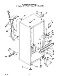 CABINET Diagram and Parts List for RT14FCLWW00  Roper Refrigerator