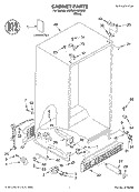 CABINET PARTS Diagram and Parts List for 3XES2SHGKQ02  Whirlpool Refrigerator
